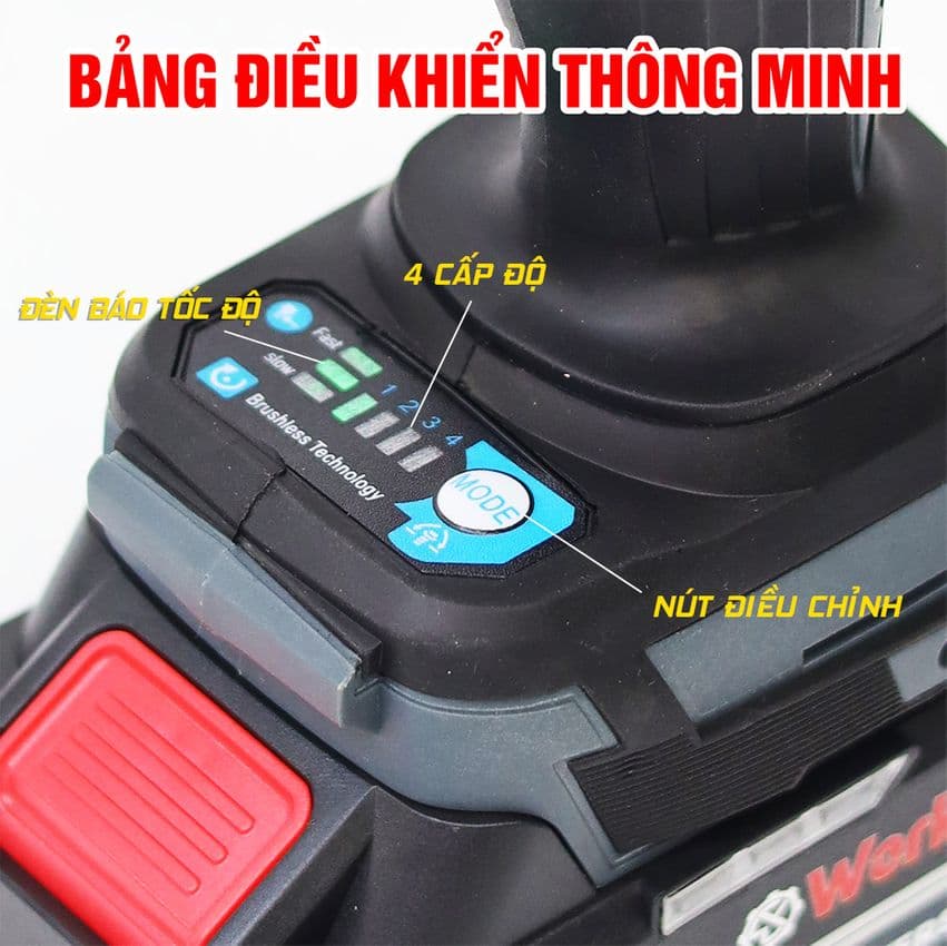 Máy Siết Bulong Dùng Pin WORKFIX WF-IW780NV, Lực Siết 780N.m, Đầu 2 trong 1, Vừa siết vừa khoan — BẢNG ĐIỀU KHIỂN CỰC THÔNG MINH