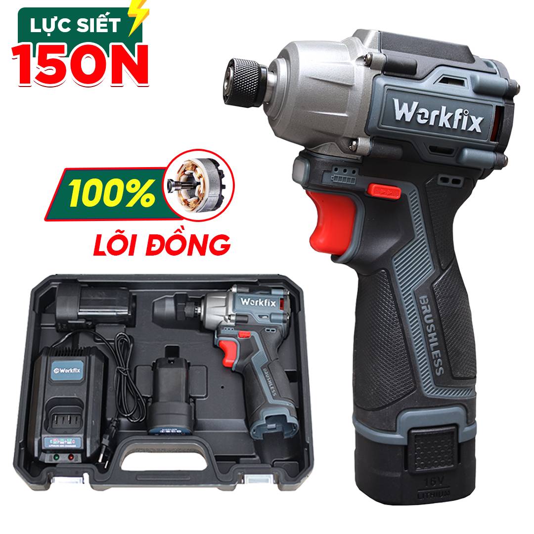 Máy chuyên vít Workfix WF-SD150NPRO (150N.m), đầu gài 1/4, 3 tốc độ, có búa - image 1