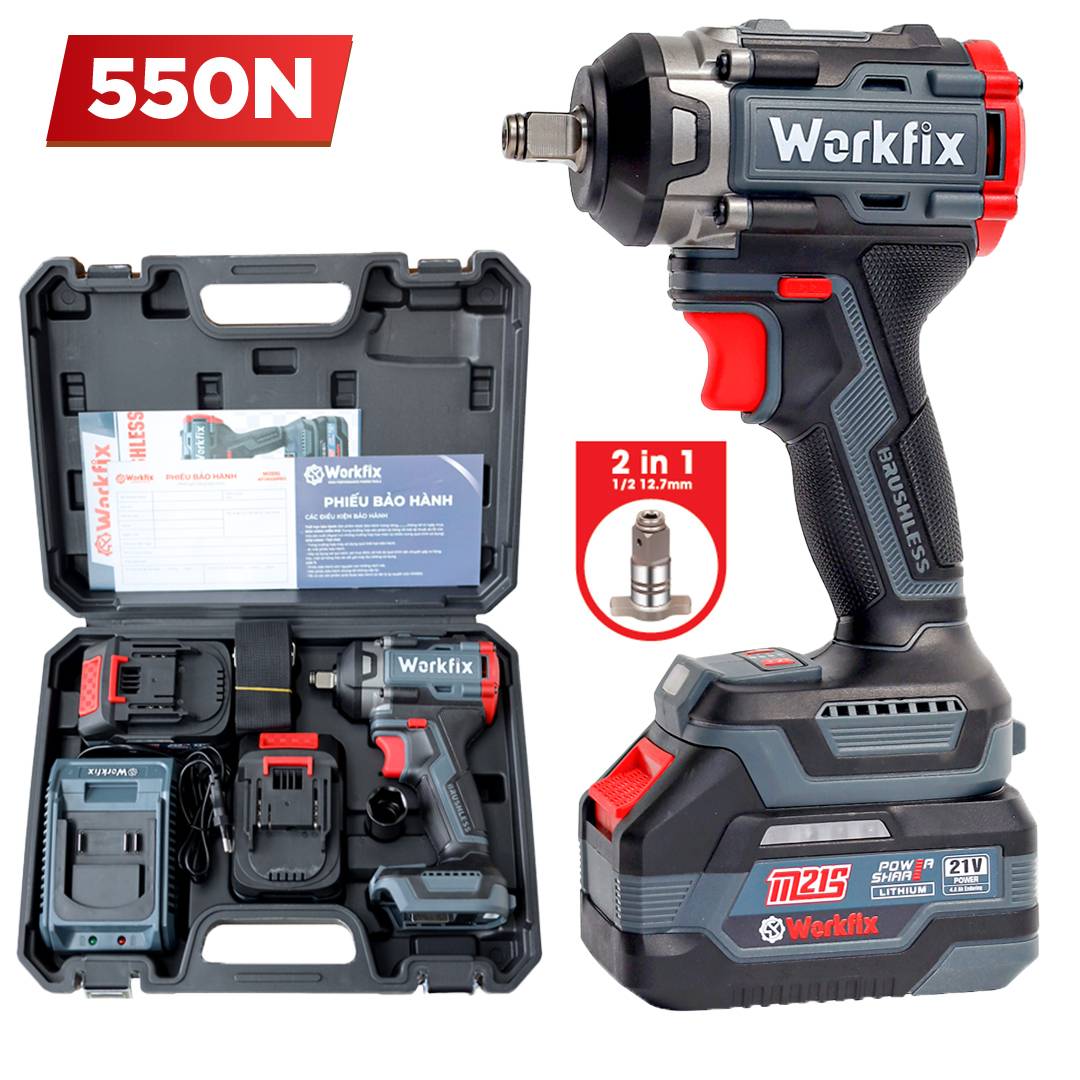 Máy siết bulong Workfix WF-B550PRO (550N.m), 4 tốc độ, 4 tính năng thông minh - image 1