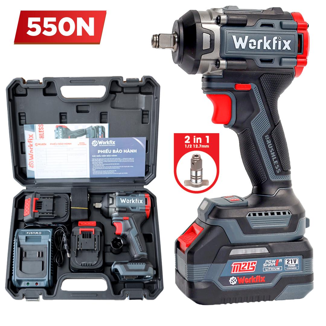 Máy siết bulong Workfix WF-B550PRO (550N.m), 4 tốc độ, 4 tính năng thông minh