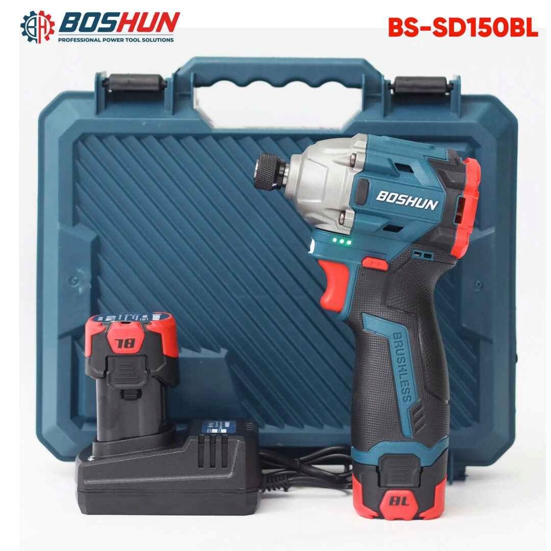 Máy bắt vít pin Boshun BS-SD150BL (150N.m) - Chuyên nhôm kính, làm mộc