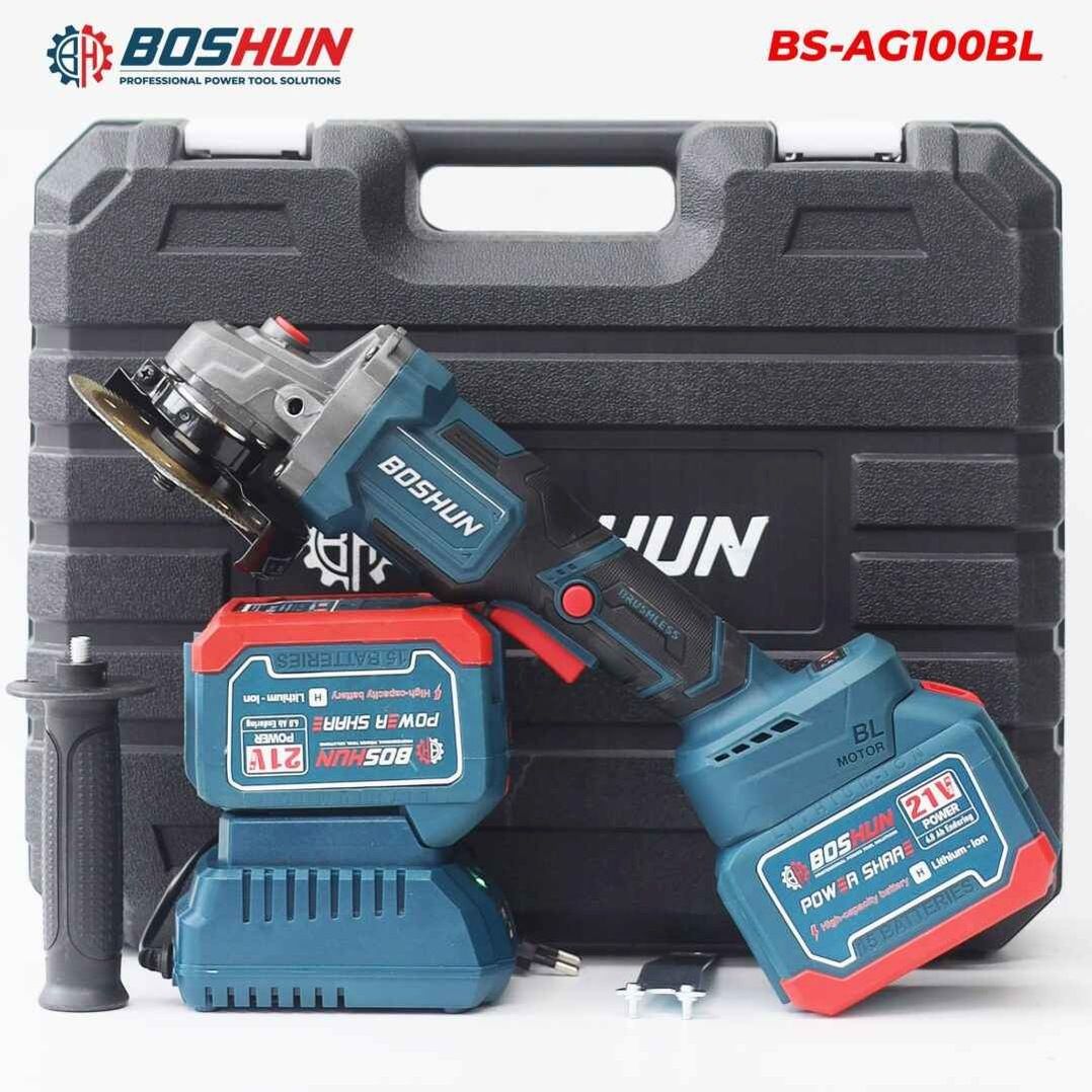 Máy mài góc pin Boshun BS-AG100BL (Công tắc bóp) - Máy cắt cầm tay