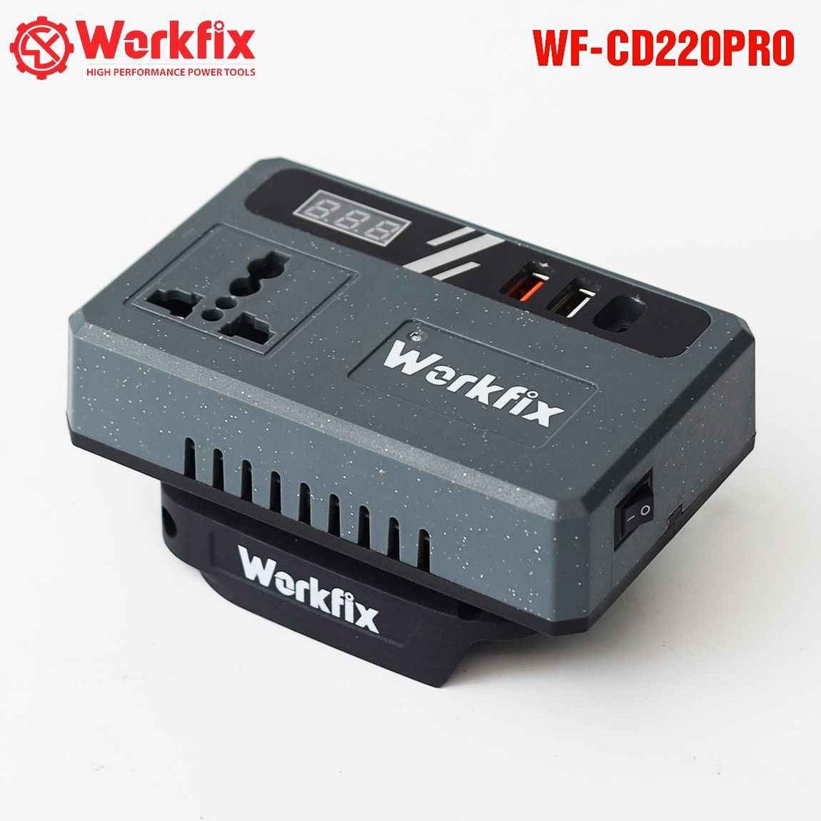 Bộ chuyển đổi nguồn biến tần thông minh Workfix WF-CD220PRO - 12V/21V/24V sang 220V (Sóng Sine mô phỏng)