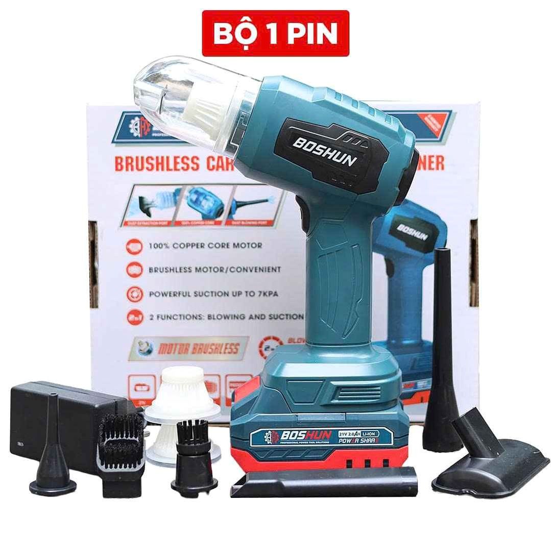 Máy hút bụi mini pin Boshun BS-VC07L (7000Pa) - Vệ sinh ô tô, bàn làm việc
