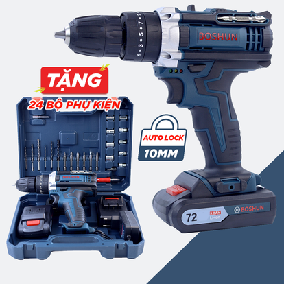 Máy khoan pin 3 chức năng Boshun BS-7210MB