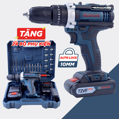 Máy khoan pin 3 chức năng Boshun BS-7210MB