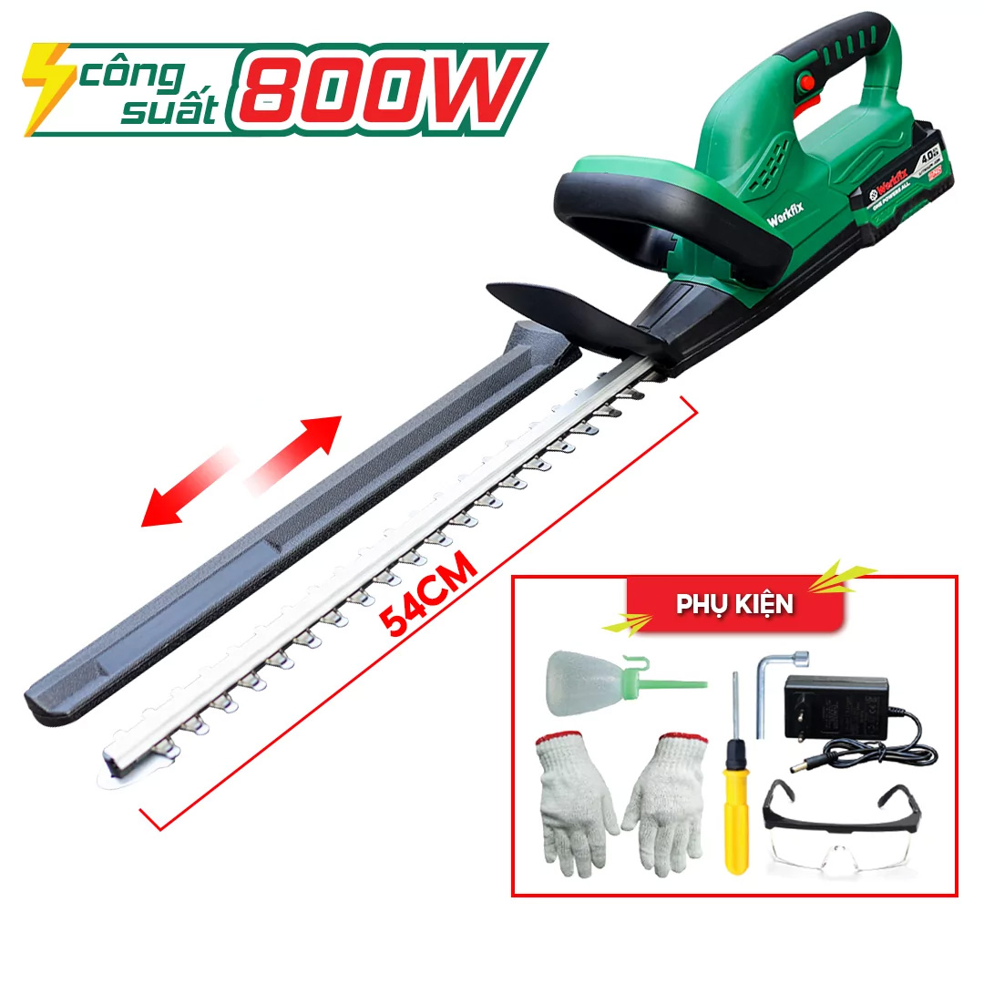 Máy cắt tỉa hàng rào dùng pin Workfix WF-HT20 - Không chổi than 300W (Chuyên tỉa cây cảnh, bonsai) - image 1