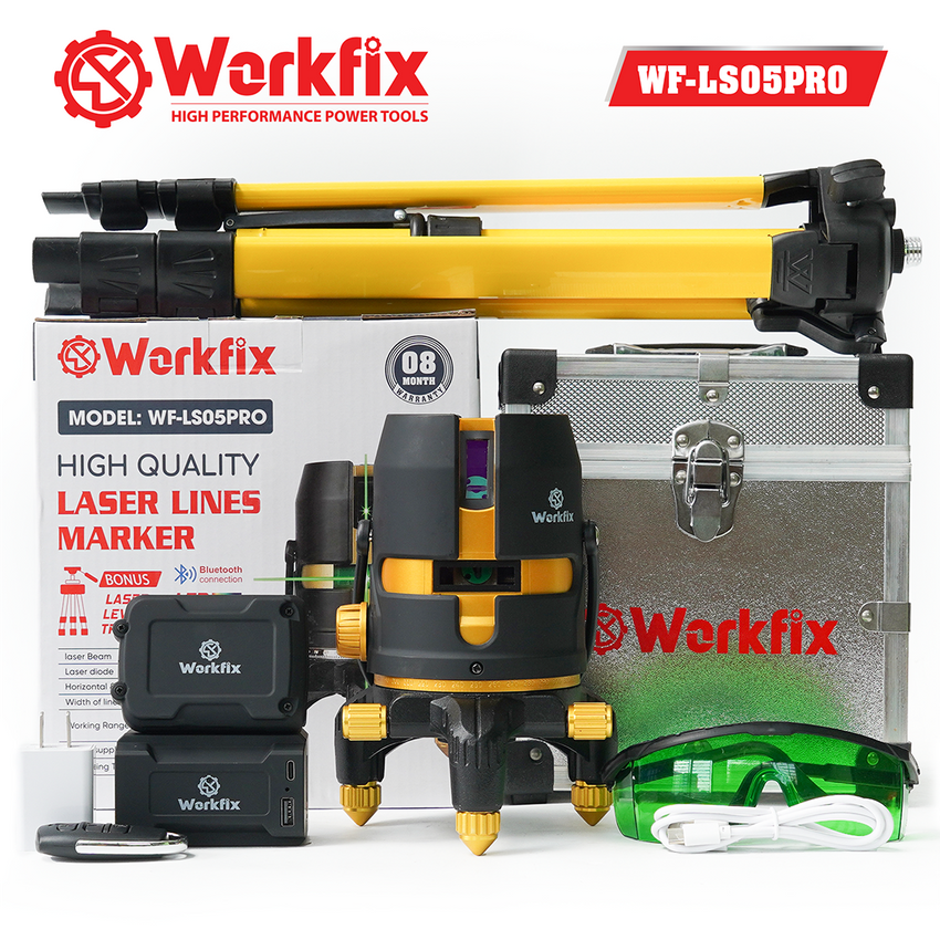 Máy cân bằng Laser 5 tia xanh Workfix WF-LS05PRO - Tầm xa 30m, Bluetooth - image 1