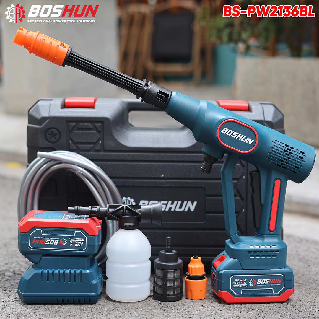 Máy rửa xe pin Boshun BS-PW2136BL (24 Bar) - Kèm 2 pin 10 Cell - image 1
