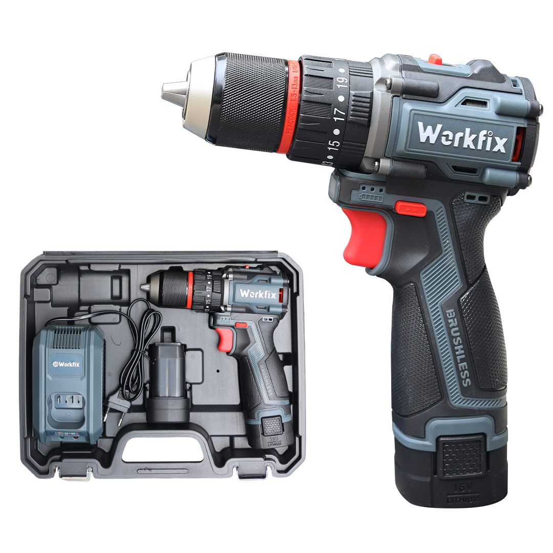 Máy khoan pin 3 chức năng Workfix WF-ID1613BL - Bắt vít, Khoan, Búa