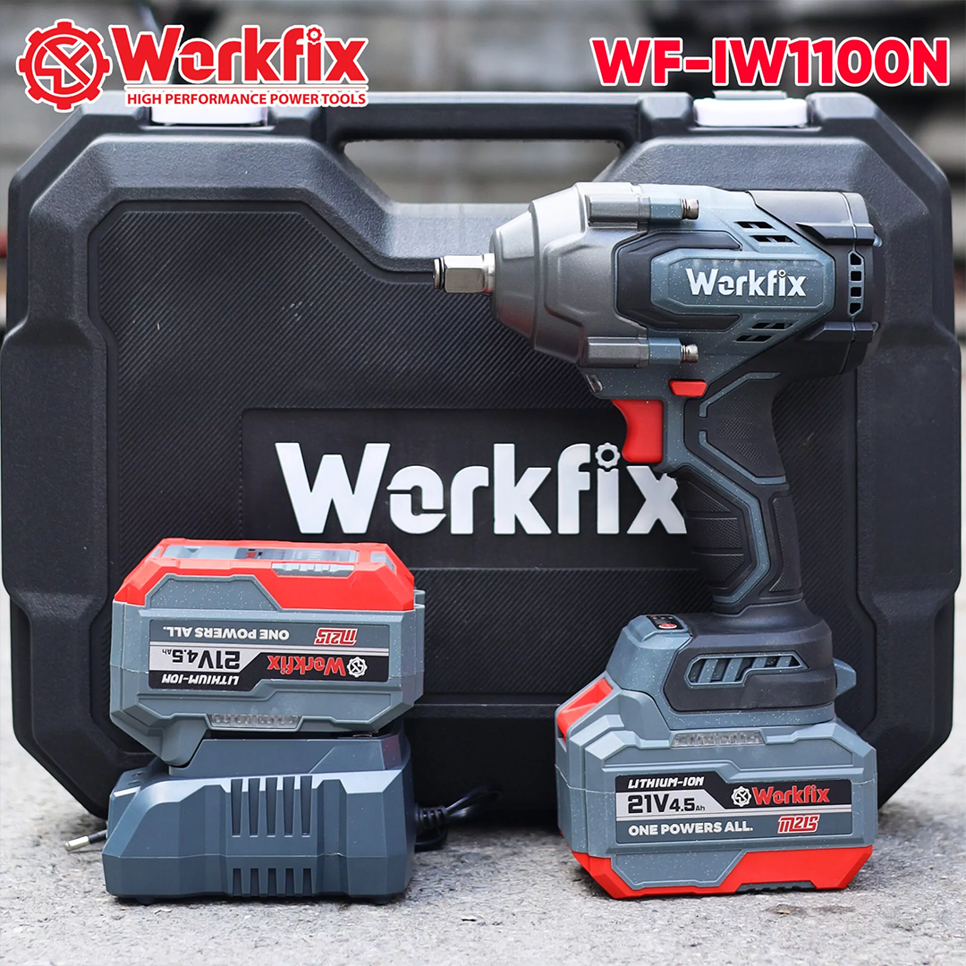 Máy siết bulong pin Workfix WF-IW1100N (1100N.m) - Mở vặn ốc xe tải - image 1