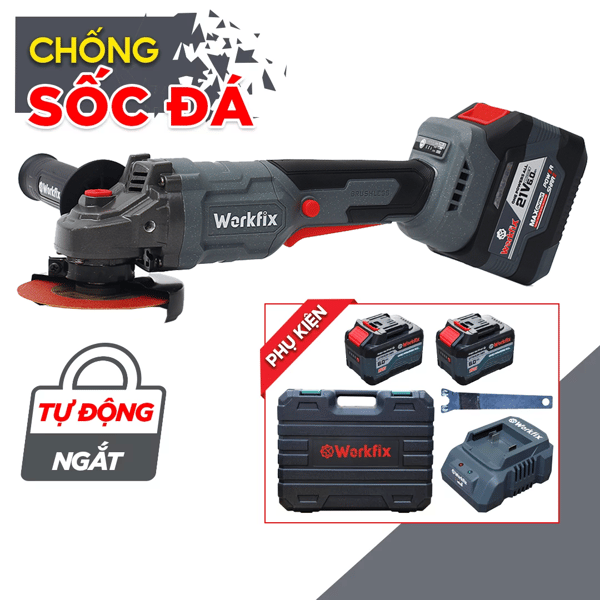 Máy mài pin Workfix WF-AG100BV đa chức năng cắt mài cưa đáng bóng